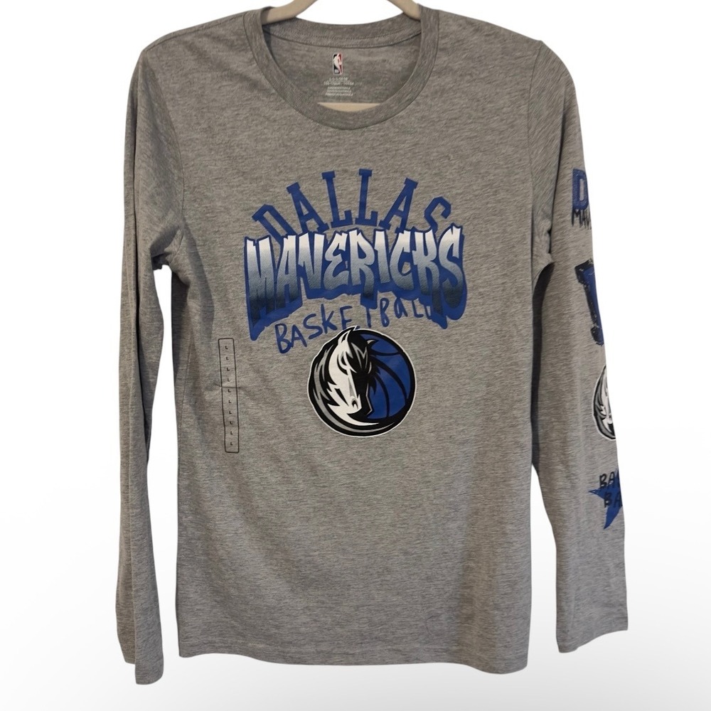 NBA Dallas Mavericks‎ Youth Long Sleeve Shirt Gray L 14/16 9K2B7BDMLB04-MAV